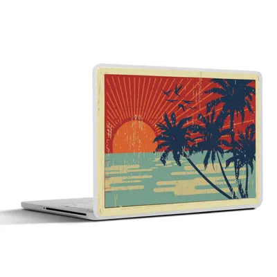 Produktbild von MuchoWow® Laptop Aufkleber Sticker Cover Illustration einer tropischen Postkarte 30x21 cm - Sticker für Laptop - Selbstklebend