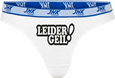 Produktbild von Damen Thong Slip - Boxer-0031-woman-white-h-L - weiß - L - hinten - Leider Geil - lustiges Motiv - Spruch - Unterwäsche - Unterhose - Freizeit - lustig