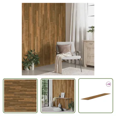 Immagine prodotto di The Living Store Pannelli da parete effetto legno marrone PVC 4,12 m²