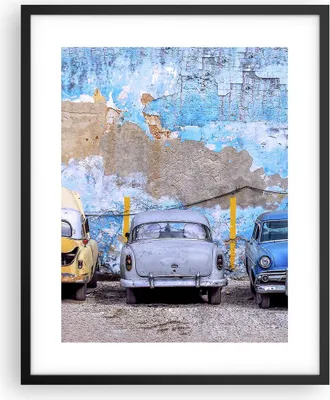 Produktbild von Gerahmtes Poster - Schwarzer Rahmen - Havanna Oldtimer Autos - 40x50 cm - Wand Bild - Wanddeko - Wandbilder - Kunstposter - Wandposter - Bilderrahmen - Bilder - Kunstdruck - P2BPA40x50-4376