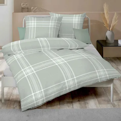 Produktbild von Kaeppel Biber Bettwäsche Pure 155x220 cm + 80x80 cm grün