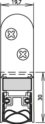 Immagine prodotto di Guarnizione per porta Schall-Ex® Ultra WS 1-290 2-s.L.833mm Alu.silverf.HLT ATHMER