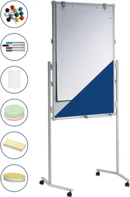 Produktbild von MAUL Moderationstafel MAULpro 120 x 75 cm mobil höhenverstellbar blau weiß