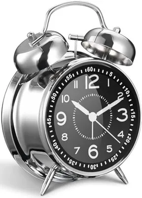 Productafbeelding van Metalen wekker met dubbele bel - 10,5 cm - batterijwerking - stil en zonder getik