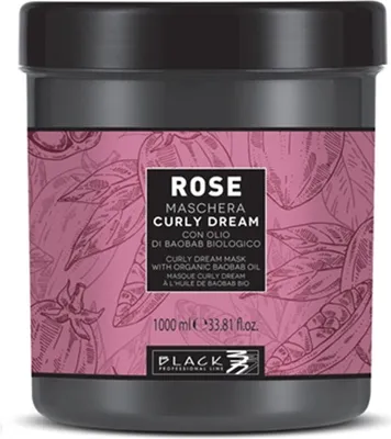 Produktbild von Schwarze professionelle Rose Curly Dream Mask 1000 ml Maske für welliges und lockiges Haar