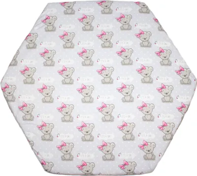 Produktbild von PRIMAWELA Spannbettlaken für Baby Kinder 6-eck Laufgitter Laufstall Matratze 105x120cm 24. Girl Bärchen