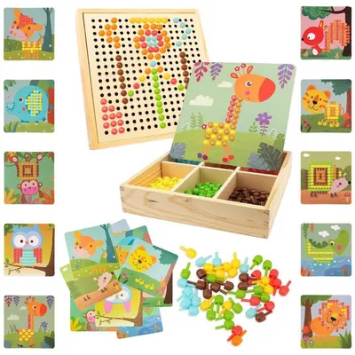 Image de Jeu de mosaïque à encastrer pour enfants de 2 à 4 ans, comprenant 240 pièces, jouet éducatif, kit de bricolage