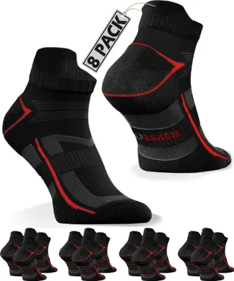 Produktbild von Sesto Senso Sportsocken Quarter Unisex Zum Laufen Schwarz-Rot Größe 43-46 - 8er-Pack