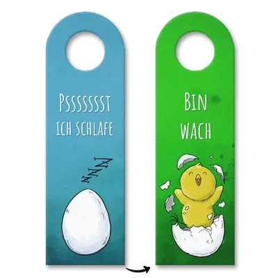 Produktbild von Pssst ich schlafe oder bin wach Türhänger mit süßen Küken im Ei