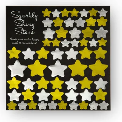 Produktbild von Oblique Unique 61 Stern Sticker Aufkleber mit Glitzer Scrapbooking Verzieren - gold silber