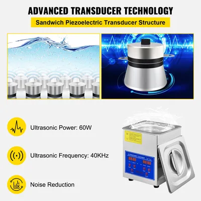 Produktbild von VEVOR Ultraschallreiniger 1,3L 18x16,5x21,2cm mit Heiztimer LED Digital