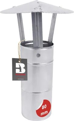 Produktbild von Schornsteinkappe Schornsteinverlängerung Regenhaube Verzinkt 80Mm Dachmaske Regenhaube Abgasrohr Schornsteinabdeckung Entlüftungskamin Lüftungsrohr
