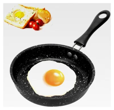 Produktbild von Mini-Pfanne, Ø 14 cm, Antihaft-Induktionspfanne mit hitzebeständigem Griff, tragbare Spiegeleipfanne für Camping und Kochen