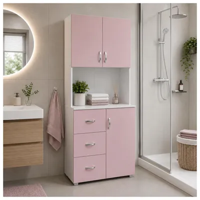 Produktbild von Badschrank Rosa Weiß