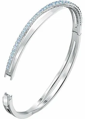 Produktbild von Swarovski Armreif 5582810 Twist Rows, blau, rhodiniert