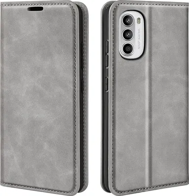Produktbild von Mobigear Retro Slim  Motorola Moto G52 Hülle Klapphülle Geldbörse - Grau