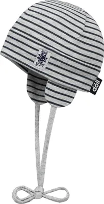 Produktbild von Döll Kinder Strickmütze Grau mit Ohrenklappen und Streifenmuster, dehnbar