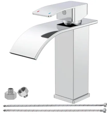 Produktbild von Wasserfall-Waschtischarmatur Chrom Edelstahl 304