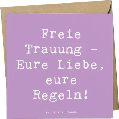 Produktbild von Mr. & Mrs. Panda doppelkarte Spruch Freie Trauung Liebe Regeln - Lavendeltraum - Geschenk, persönliche Zeremonie, Eure, anlasskarte, faltkarte, Glückwunschkarte, Heiraten
