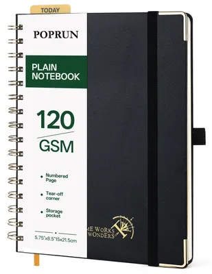 Productafbeelding van Notitieboek A5, blanco, hardcover, schetsboek, 120g/m², zwart, 15 x 21,5 cm