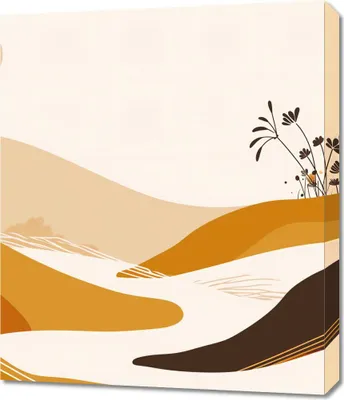 Produktbild von Bilder für das Boho-Wohnzimmer modern 60x70cm Landschaft in Goldtönen