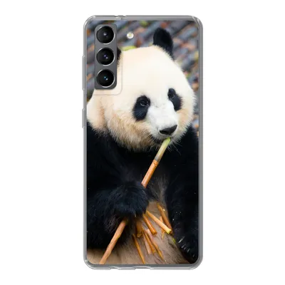 Produktbild von MuchoWow® Handyhülle Schutzhülle Hülle für Samsung Galaxy S21 Großer Panda - Bambus - Blätter Silikon Softcase Handy Hülle - Softcase