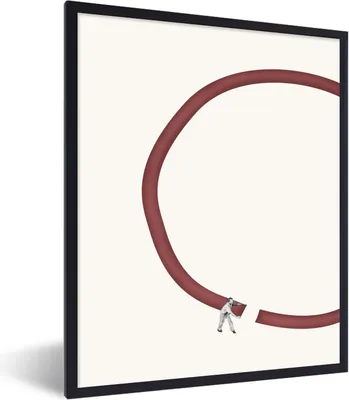 Produktbild von MuchoWow® Gerahmtes Poster Kreis - Mann - Jahrgang 60x80 cm - Poster mit Schwarzem Bilderrahmen Wandposter Rahmen Foto Bilder - Premium - Wanddeko Wohnzimmer