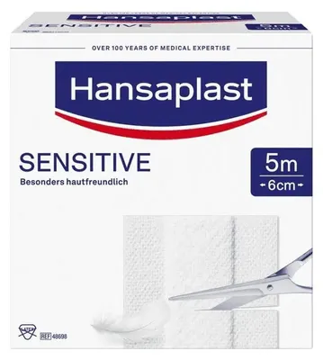Produktbild von Hansaplast Sensitive Pflaster - 5 Meter - 5 m x 6 cm - B07N14T9NC | Packung (5 m)