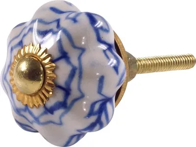 Produktbild von Kleiner Möbelknopf Rose aus Keramik, Möbelknauf Möbelgriff, Schranktürknöpfe, Möbelknöpfe, Schubladengriff - Modell 8, Weiß, 3*3*6,5 cm, Möbelknöpfe