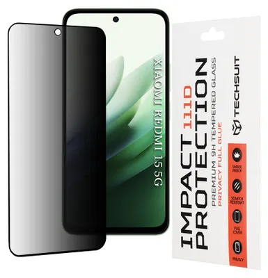 Obrázek produktu pro Techsuit - 111D Privacy Full Glue - Xiaomi Redmi 15 4G / Redmi 15 5G - černá
