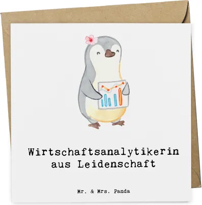 Produktbild von Mr. & Mrs. Panda Grußkarte Wirtschaftsanalytikerin Leidenschaft - Weiß - Geschenk, anlasskarte, Klappkarte, faltkarte, Glückwunschkarte, doppelkarte