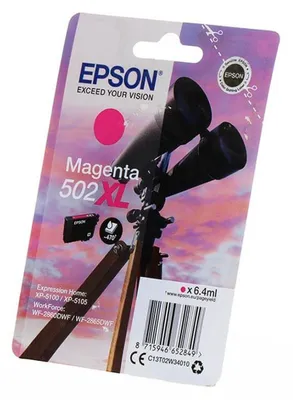 Zdjęcie produktu dla Epson Singlepack Magenta 502XL Ink, Wysoka (XL) wydajność, Purpurowy, Tusz na bazie pigmentu, 6,4 ml, 1 szt., 470 stron(y)