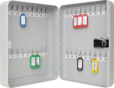 Obrázek produktu pro Skříňka na klíče WEDO 24 x 9 x 30 cm č. 10243637, 36 klíčů světle šedá