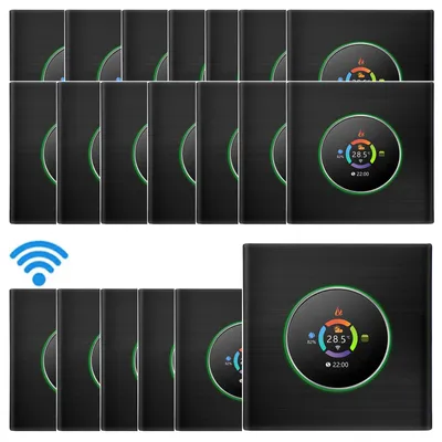 Produktbild von 20X WiFi Thermostat Digital LCD Raumthermostat Programmierbare Wandthermostat Unterputz Fussbodenheizung fuer 5A Kesselheizung ,Tastensteuerung/Mobile APP/Sprachsteuerung Innenthermometer,Schwarz