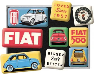 Produktbild von Nostalgic-Art - 9tlg. Magnetset - Fiat 500 Loved Since 1957