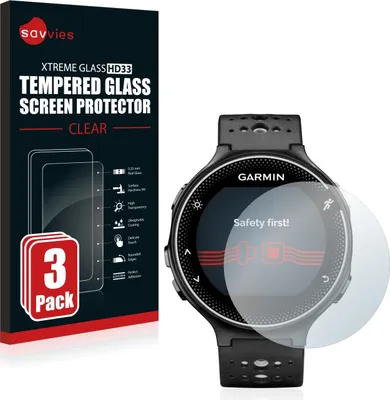 Produktbild von 3x Savvies Schutzglas für Garmin Forerunner 230 Displayschutz 9H Glas klar transparent