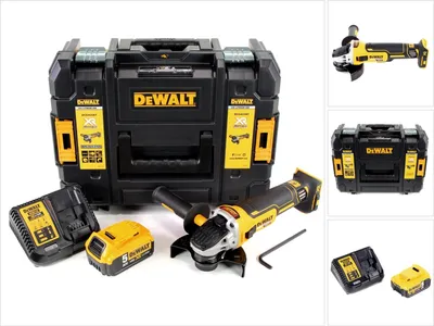 Produktbild von DeWalt DCG 405 P1 Akku Winkelschleifer 18V 125mm Brushless + 1x Akku 5,0Ah + Ladegerät + TSTAK
