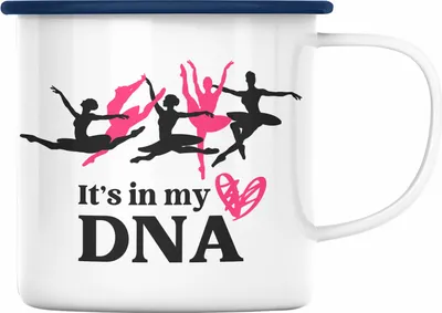 Produktbild von Trendation - Ballett Ballerina Tänzerin Emaille Tasse Mädchen Geschenk Frauen Tanzen Geschenkidee Emaille Emaille Tasse (Blau)