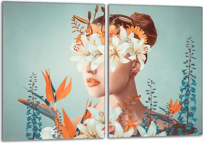 Obrázok produktu pre Súprava krycích dosiek na sporák 2x40x52 cm sklokeramický kryt varnej dosky sklenený splashback, pani Orchidea