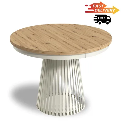 Produktbild von Esstisch GARDA rund Artisan Kaschmir 100–180 cm ausziehbar modern