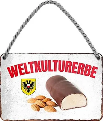 Produktbild von Metallwandhalterung für internationale Gerichte, Lübecker Marzipan, 18 x 12 cm