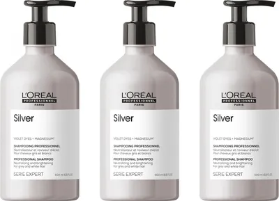 Produktbild von Serie Expert Silver Shampoo 3x500 ml