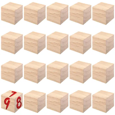 Productafbeelding van Houten kubussen 5 x 5 x 5 cm, 40 stuks, natuurlijke blokken, voor doe-het-zelf