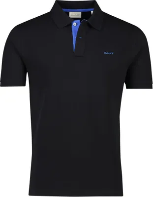 Produktbild von Gant Regular Fit Contrast Pique Rugger Polo Schwarz - Große S