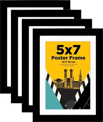 Zdjęcie produktu dla Egofine ramka na zdjęcia 13x18 cm czarna zestaw 4 z prawdziwym szkłem - dekoracja ściany lub stołu