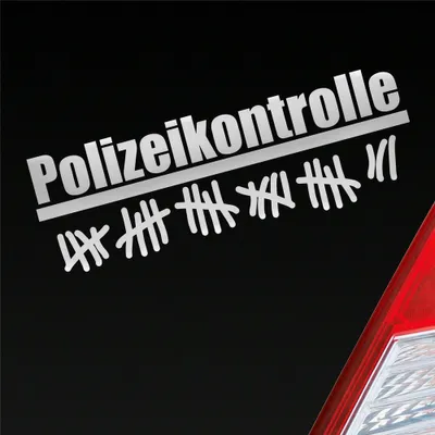 Produktbild von Auto Aufkleber Polizeikontrolle Radar  Strichliste 15x5 cm Silber Sticker Heckscheibenaufkleber