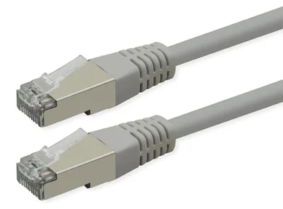 Produktbild von ROLINE Patchkabel Cat.6 (Class E), PoE, S/FTP (PiMF), grau, 1 m