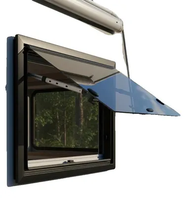 Immagine prodotto di Finestre laterali per camper, realizzate in lega di alluminio, con vetro di 4 mm, angolo di apertura di 65°, altezza di installazione da 30 a 80 mm, dimensioni 65 cm x 50 cm