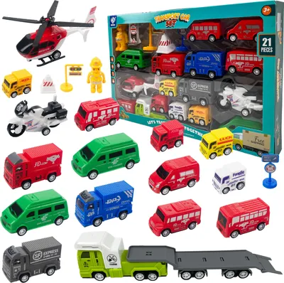 Image de Petites voitures pour enfants - Kit de transport + Véhicules et accessoires [898E-117]