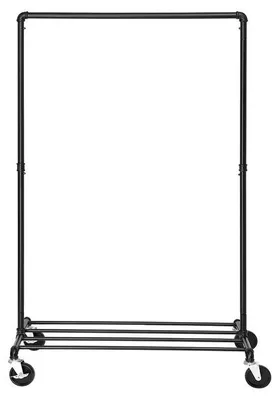 Produktbild von Industrieller Kleiderständer, fahrbar, schwarz, 100 x 163 x 49 cm